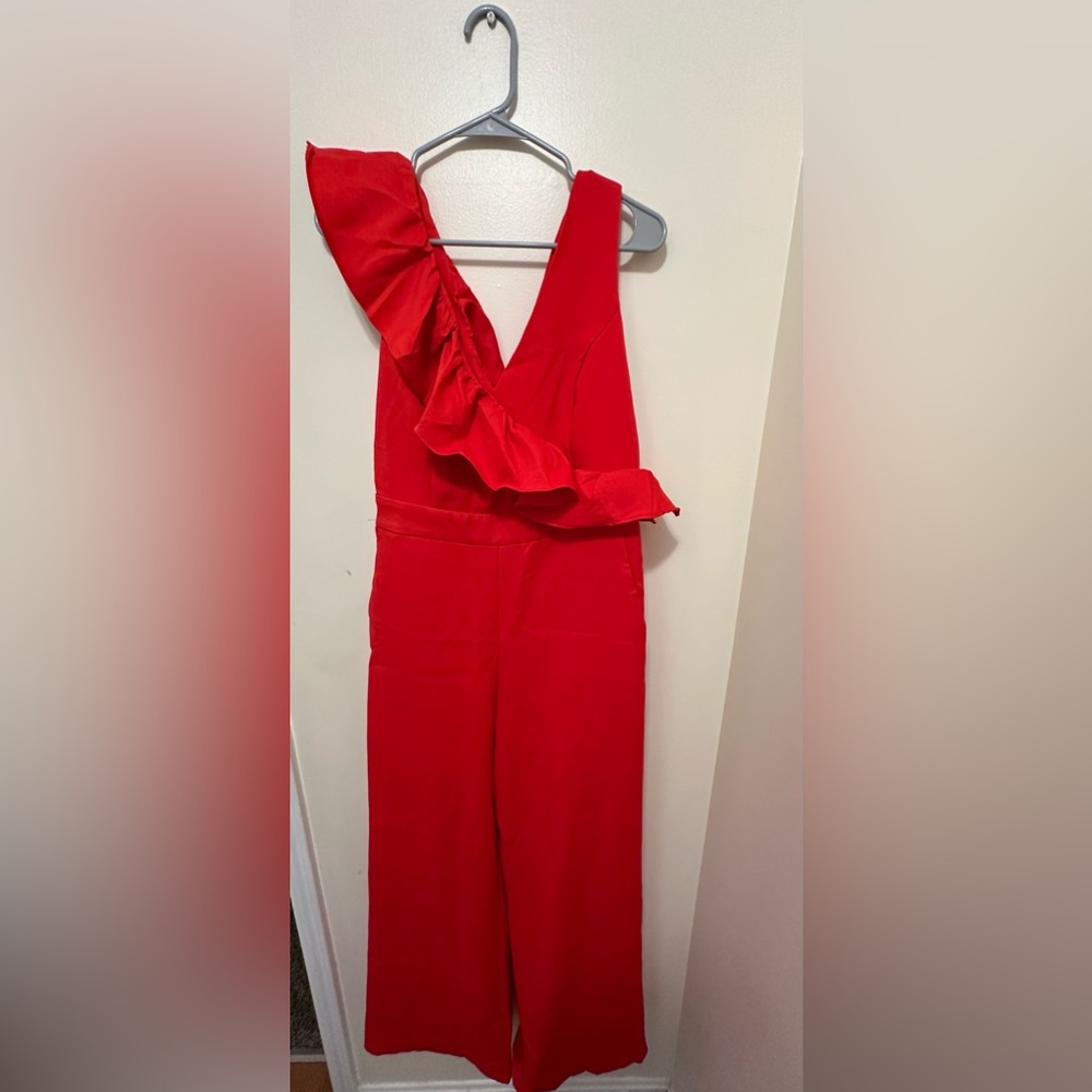 Do+Be red ruffled jumpsuit